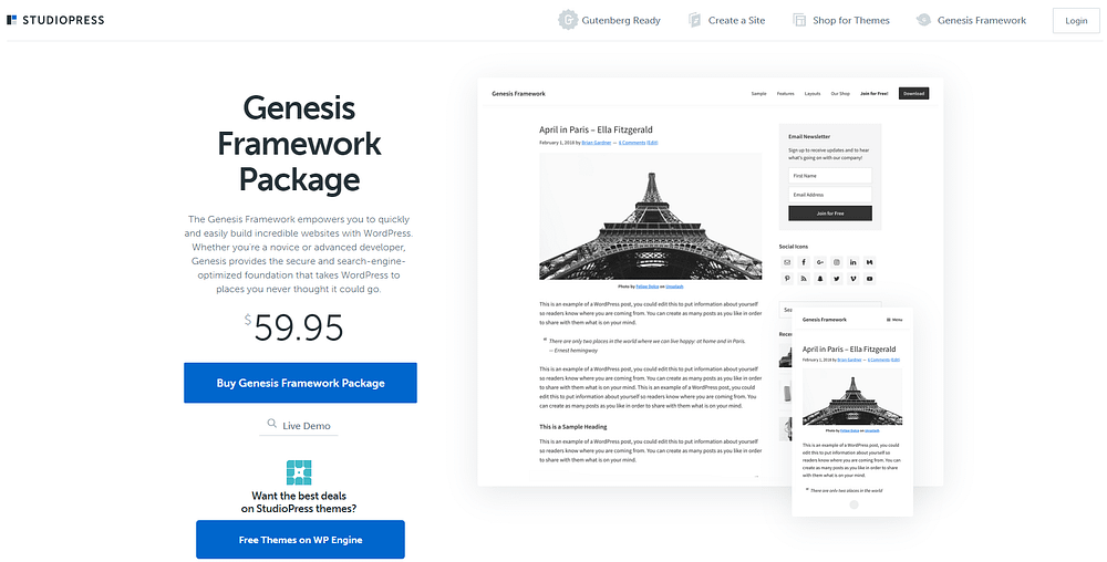 Genesis Framework Screenshot