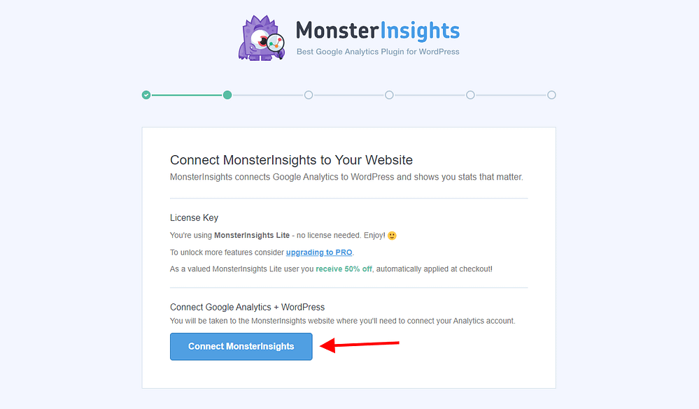 MonsterInsights Setup Wizard Page 2
