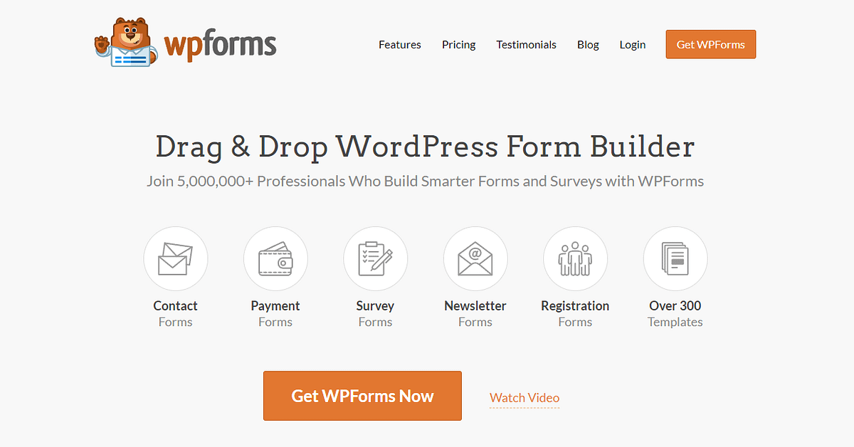 WPForms Homepage Screenshot