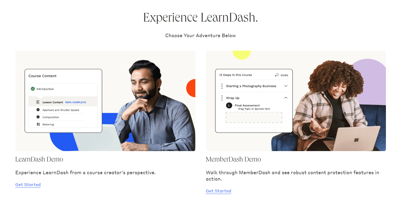 LearnDash and MemberDash Demo - LP Screenshot