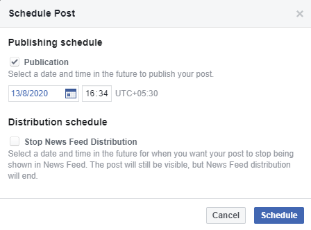 Facebook Schedule Tool