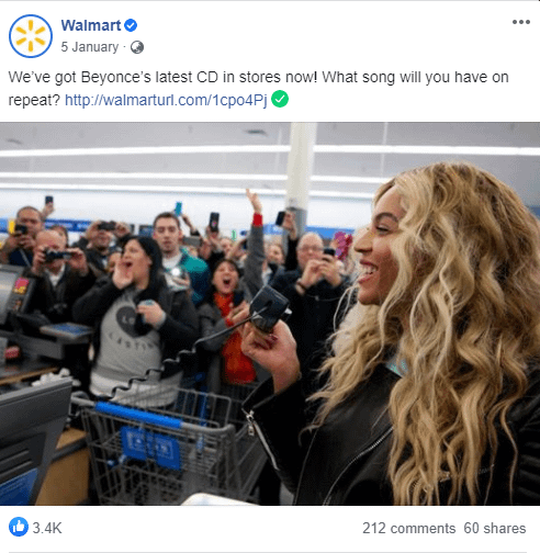 Wallmart Facebook Post Screenshot
