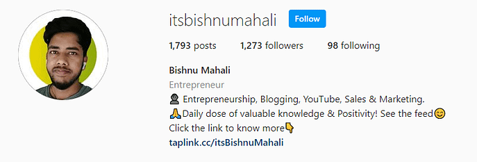 Bishnu Mahali Instagram Profile