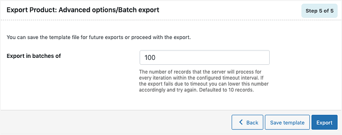 Basic Product Export Advanced Options