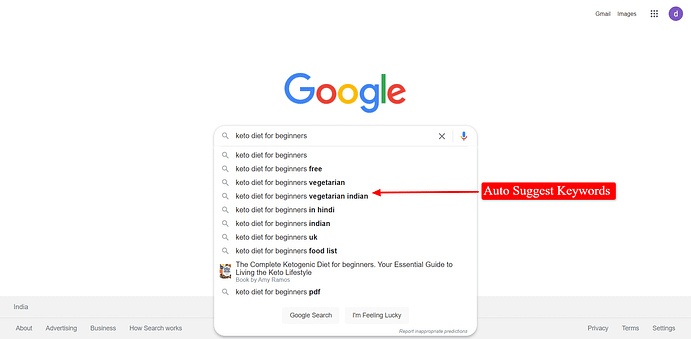 Google Auto Suggest Keywords