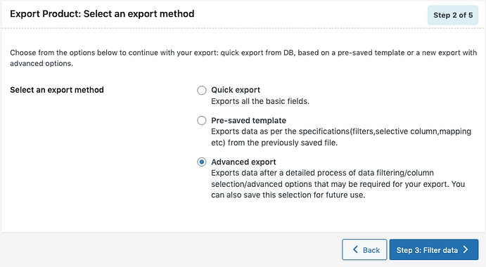 Step 2 - Basic Product Export