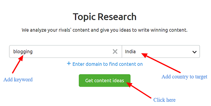 Topic Research Content Marketing Toolkit SEMrush