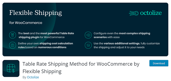 Table Rate Shipping Method For WooCommerce Flexible Shipping