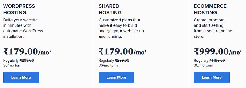 Bluehost India Affordable Pricing