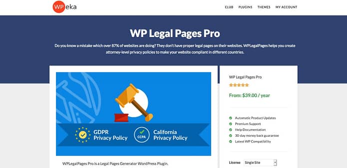 WP Legal Pages Pro Plugin Privacy Policy Generator For WordPress