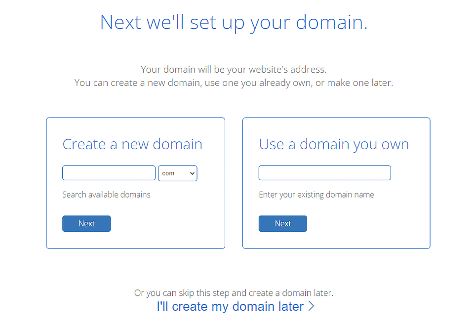 Bluehost Choose A Domain - Step 2