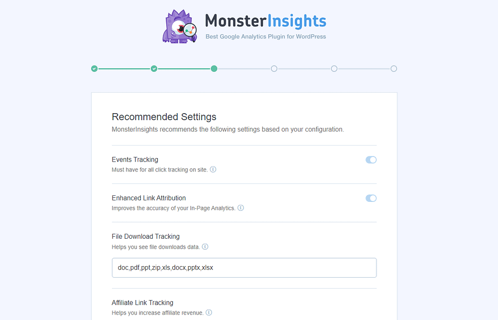 MonsterInsights Setup Wizard Page 3