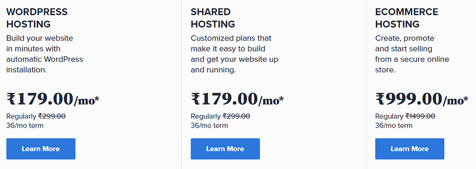 Bluehost India Affordable Pricing