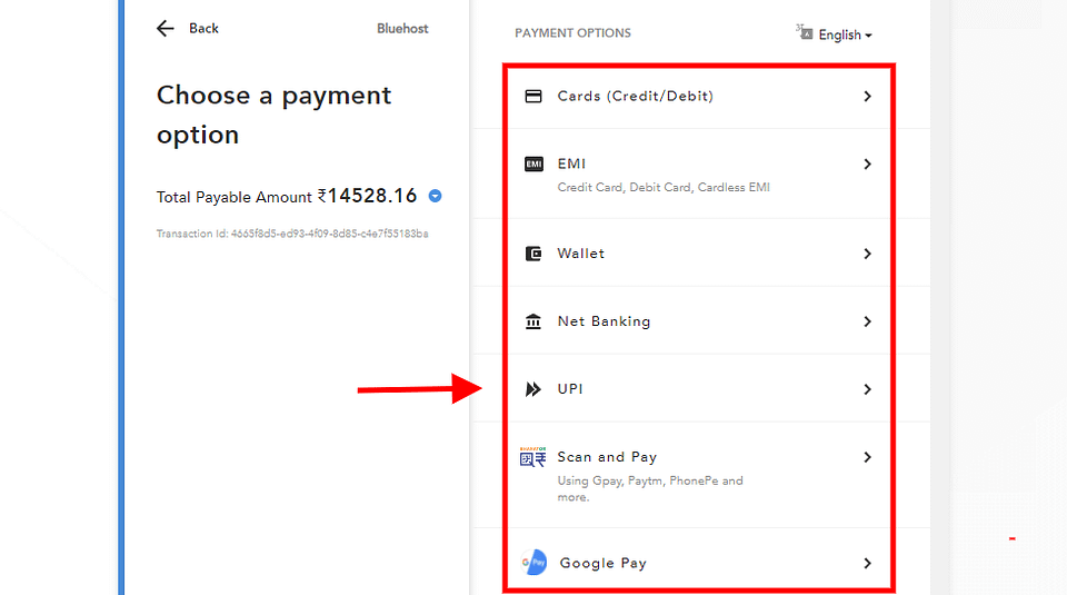 Bluehost.in - Choose Your Payment Method And Complete The Payment